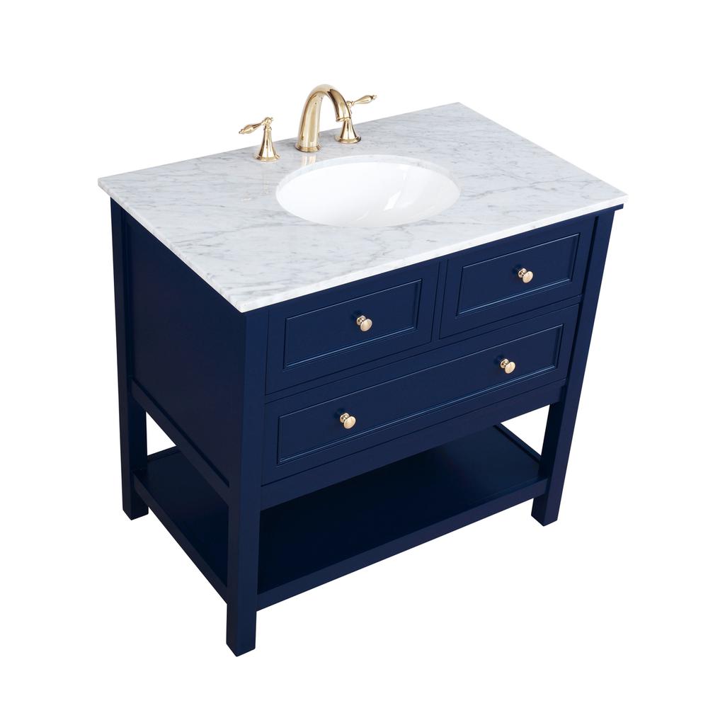 36 Inch Single Bathroom Vanity In Blue. Picture 8
