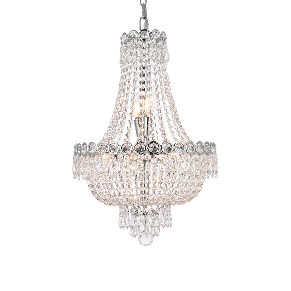 Century 8 Light Chrome Pendant Clear Royal Cut Crystal. Picture 2