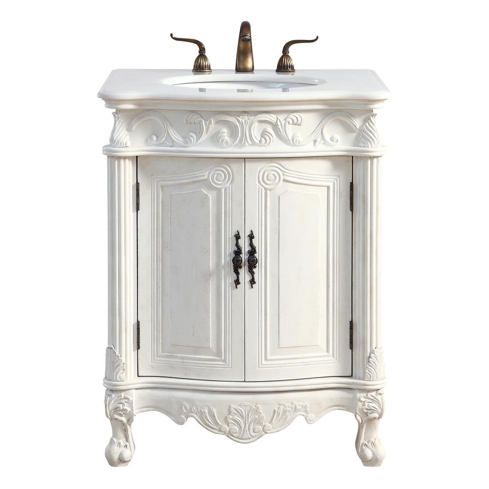 27 Inch Single Bathroom Vanity In Antique White. Picture 12