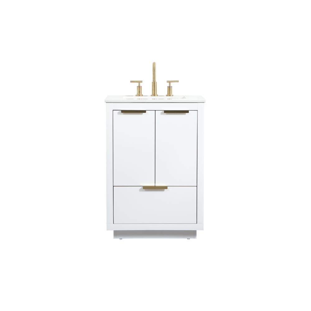 24 Inch Single Bathroom Vanity In White. Picture 1