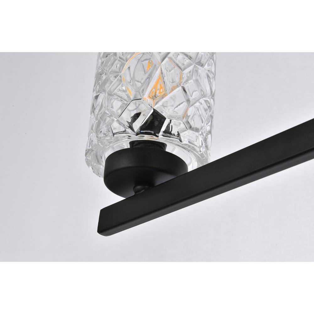 Cassie 3 Lights Bath Sconce In Black With Clear Shade. Picture 5