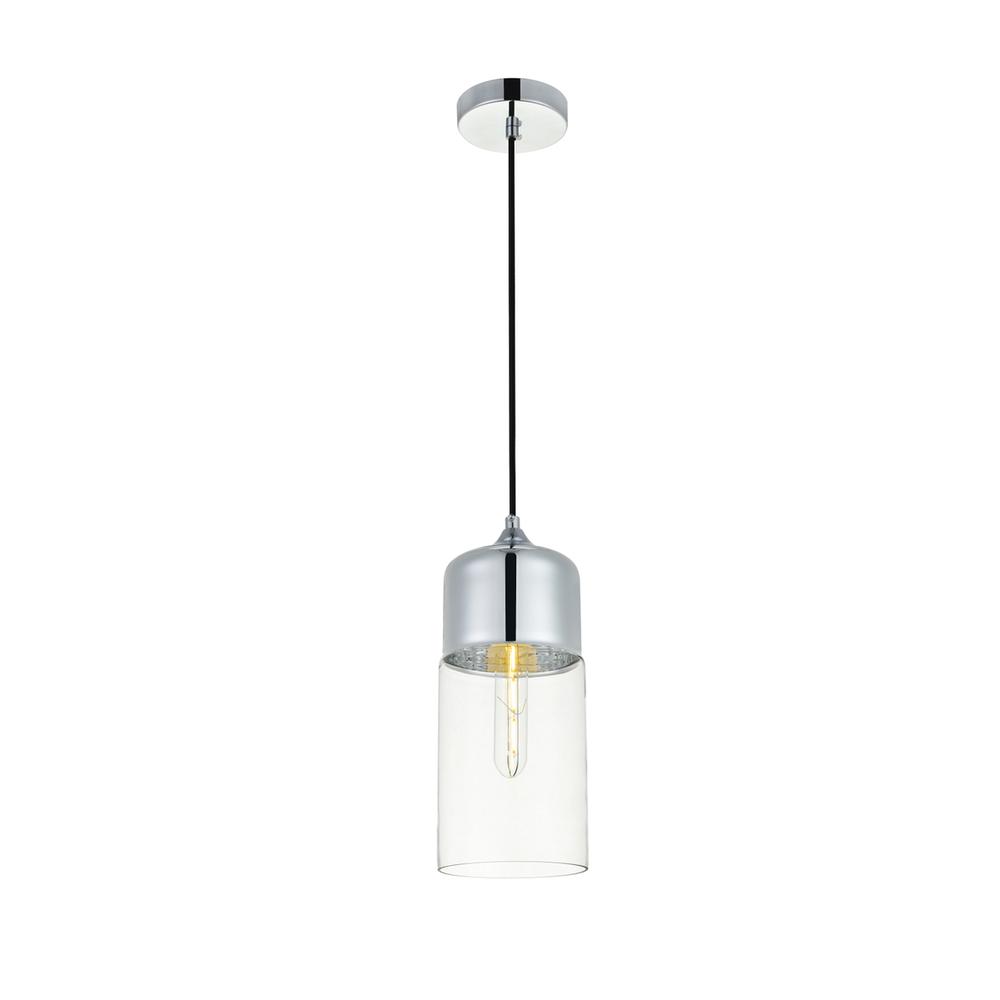 Ashwell 1 Light Chrome Pendant With Clear Glass. Picture 2