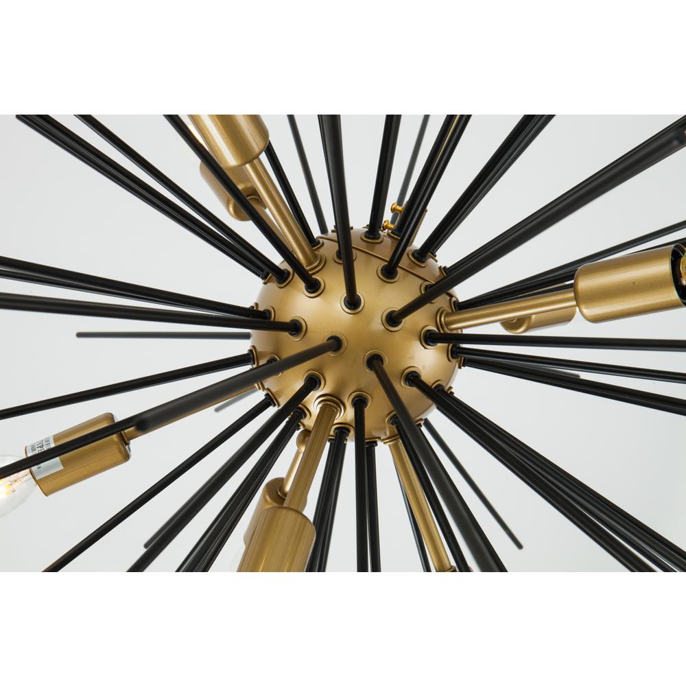 Timber 8 Light Brass And Black Pendant. Picture 9