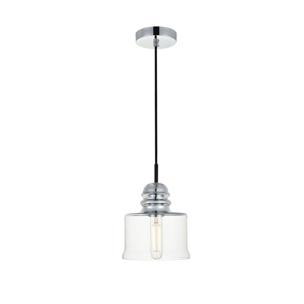 Kenna 1 Light Chrome Pendant With Clear Glass. Picture 1