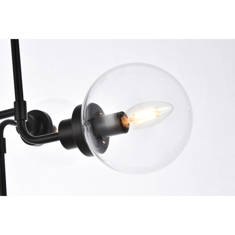 Hanson 8 Lights Pendant In Black With Clear Shade. Picture 4