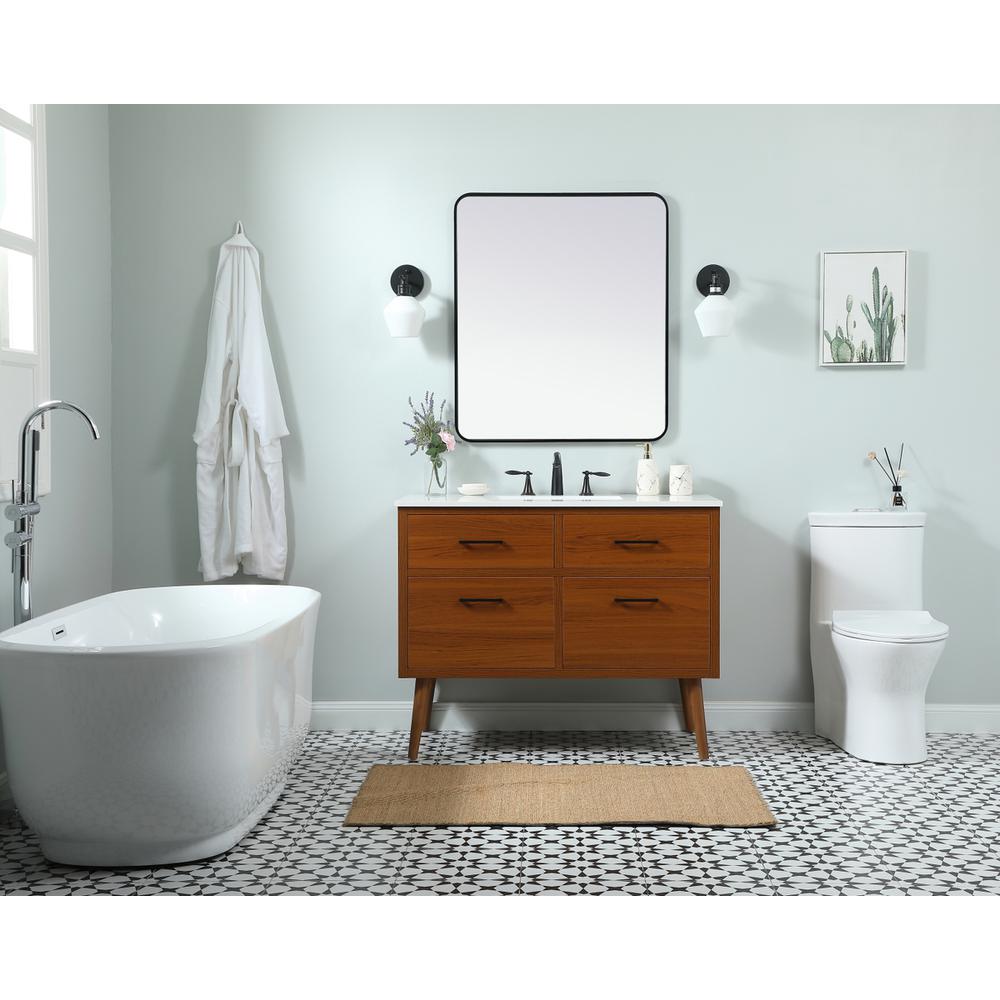 42 Inch Single Bathroom Vanity In Teak. Picture 4