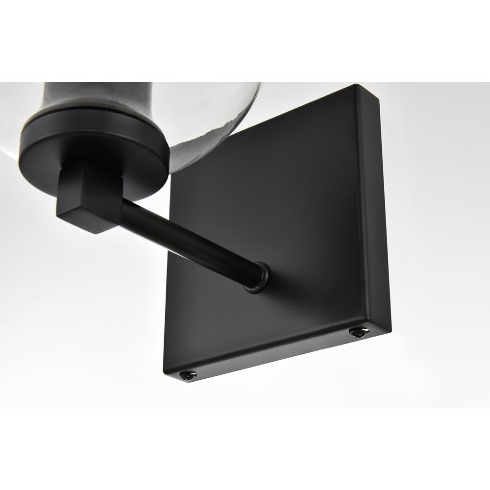 Juelz 1 Light Black And Clear Bath Sconce. Picture 6
