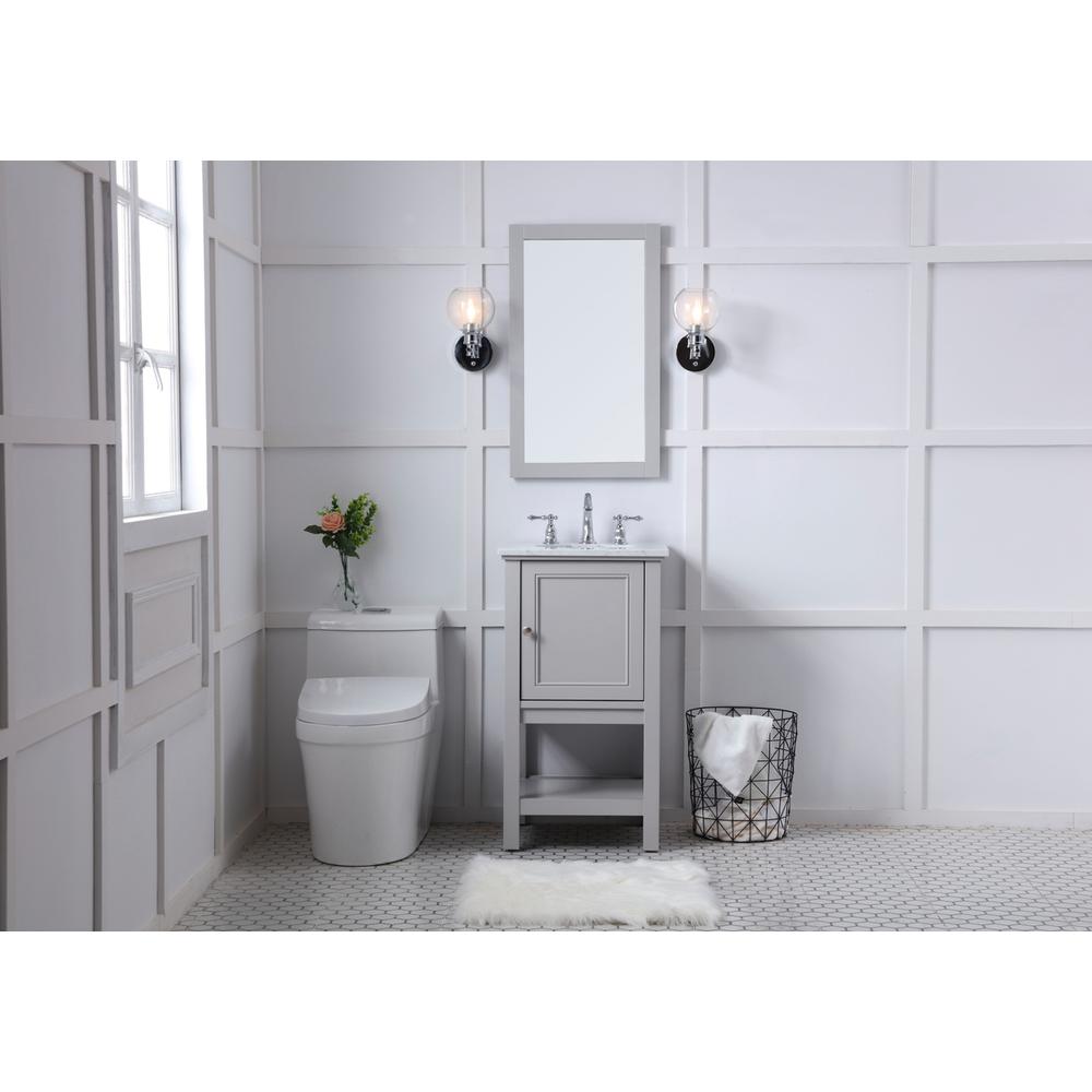 19 In. Single Bathroom Vanity Set In Grey. Picture 6
