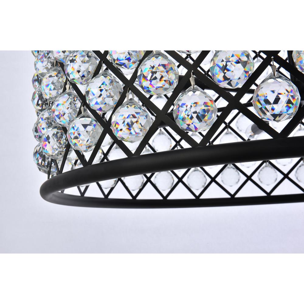 Madison 12 Light Matte Black Chandelier Clear Royal Cut Crystal. Picture 3