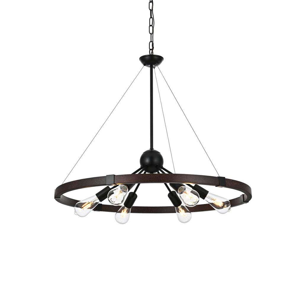 Thora 32 Inch Pendant Light In Weathered Black. Picture 2
