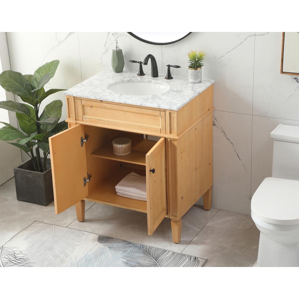 30 Inch Single Bathroom Vanity In Natural Wood. Picture 3