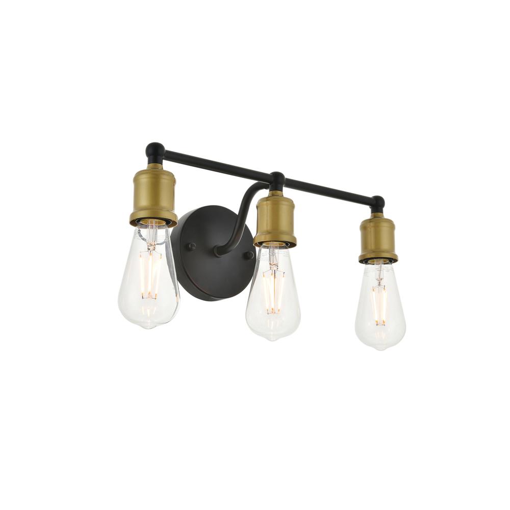 Serif 3 Light Brass And Black Wall Sconce. Picture 5