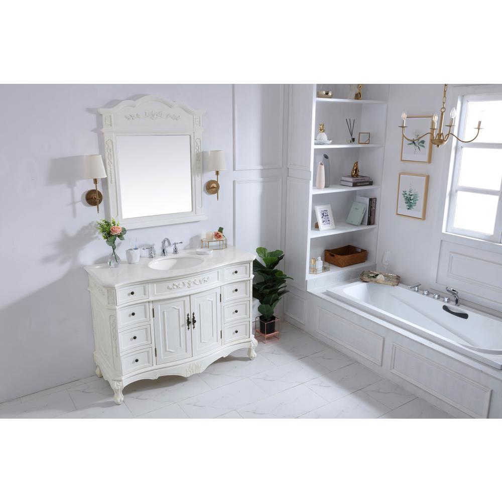 48 Inch Single Bathroom Vanity In Antique White. Picture 13