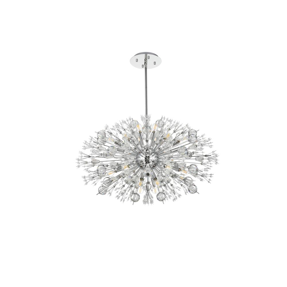 Vera 36 Inch Crystal Starburst Oval Pendant In Chrome. Picture 6
