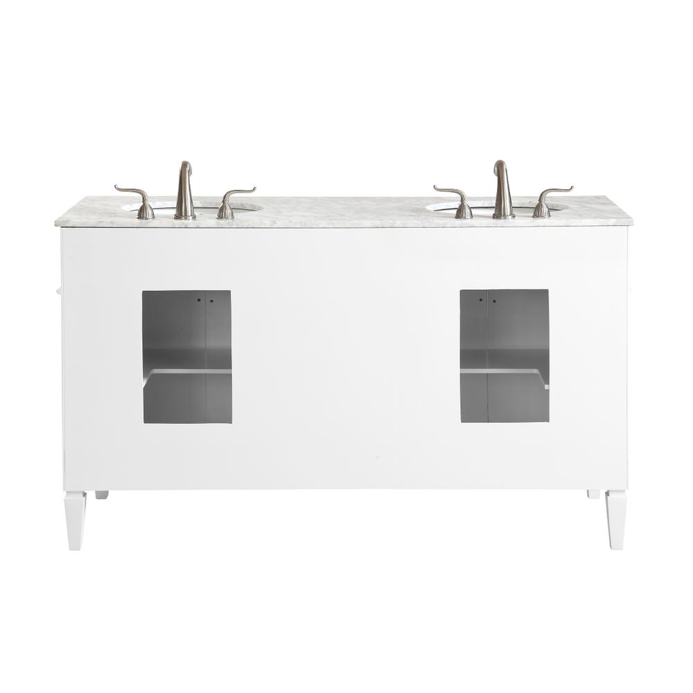 60 In. Double Bathroom Vanity Set In White. Picture 12