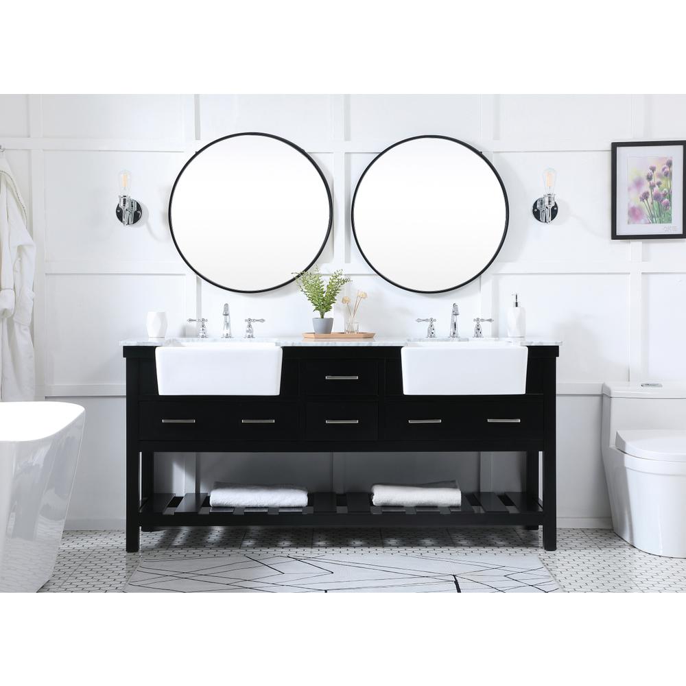 72 Inch Double Bathroom Vanity In Black. Picture 4