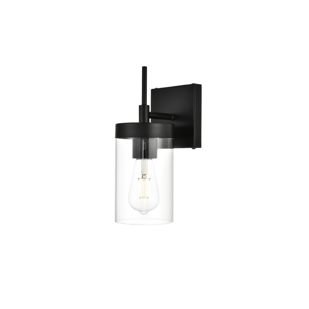 Benny 1 Light Black And Clear Bath Sconce. Picture 2