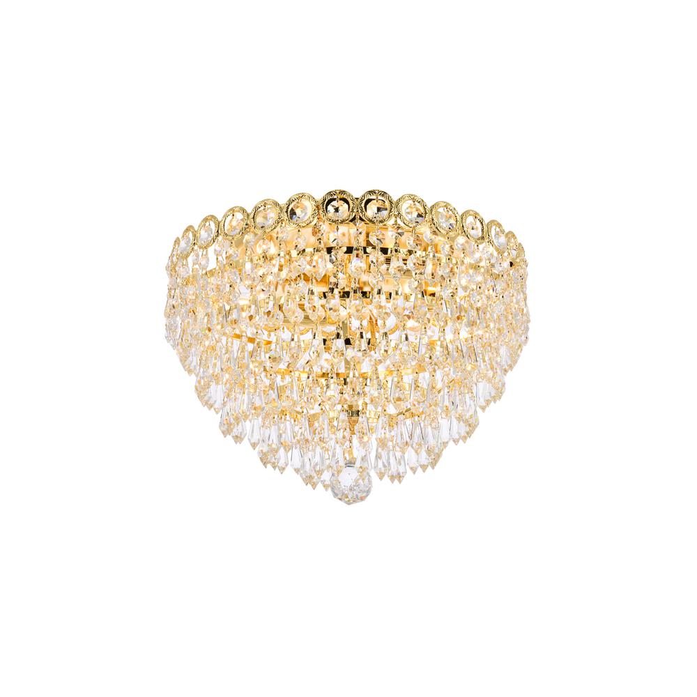 Century 4 Light Gold Flush Mount Clear Royal Cut Crystal. Picture 2