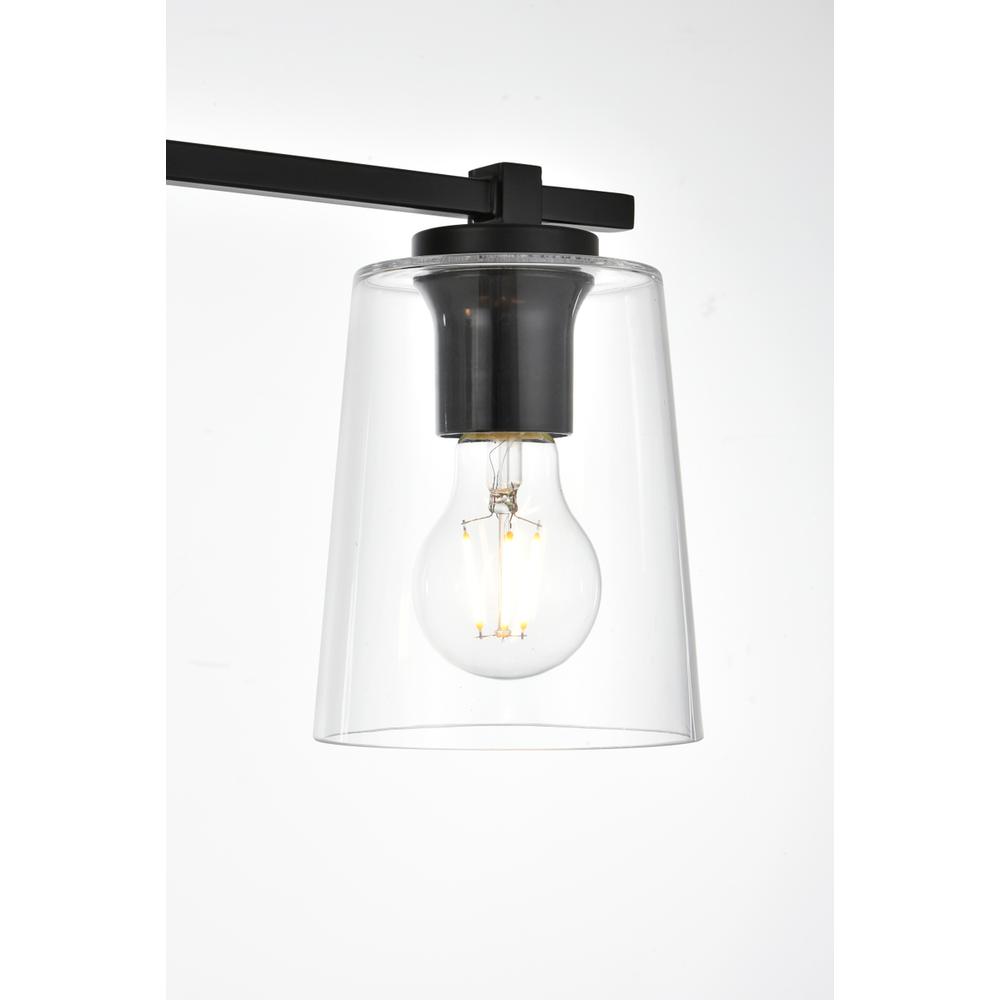 Kacey 4 Light Black And Clear Bath Sconce. Picture 5