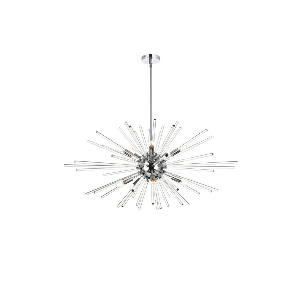 Sienna 42 Inch Crystal Rod Pendant In Chrome. Picture 1
