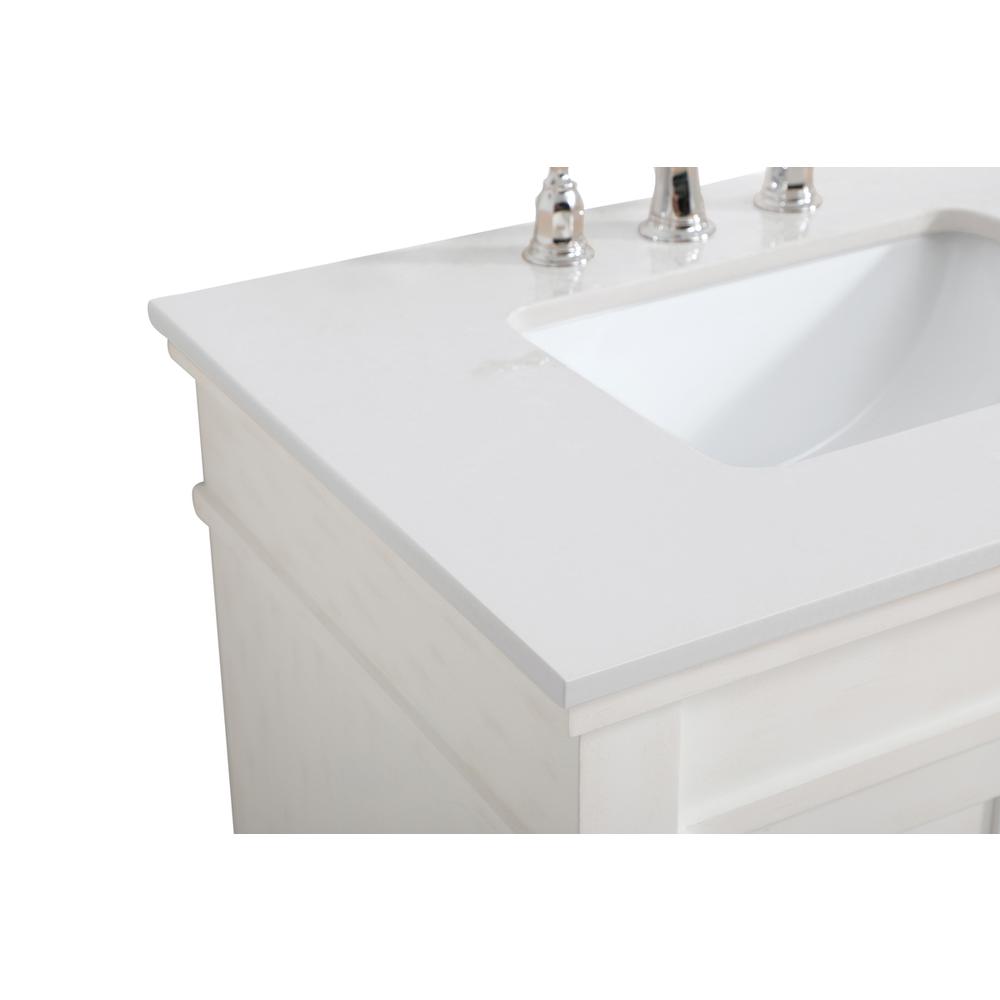 30 Inch Single Bathroom Vanity In Antique White. Picture 11