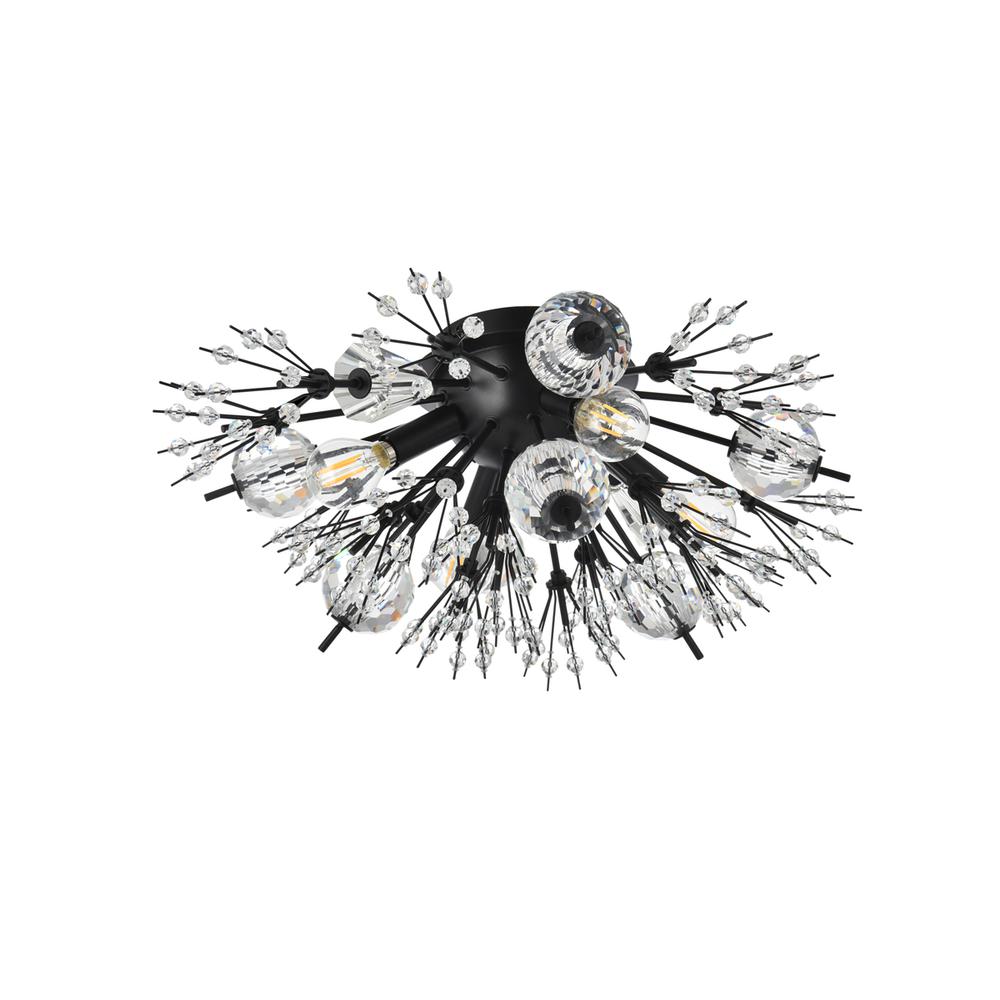 Vera 19 Inch Crystal Starburst Wall Sconce In Black. Picture 4