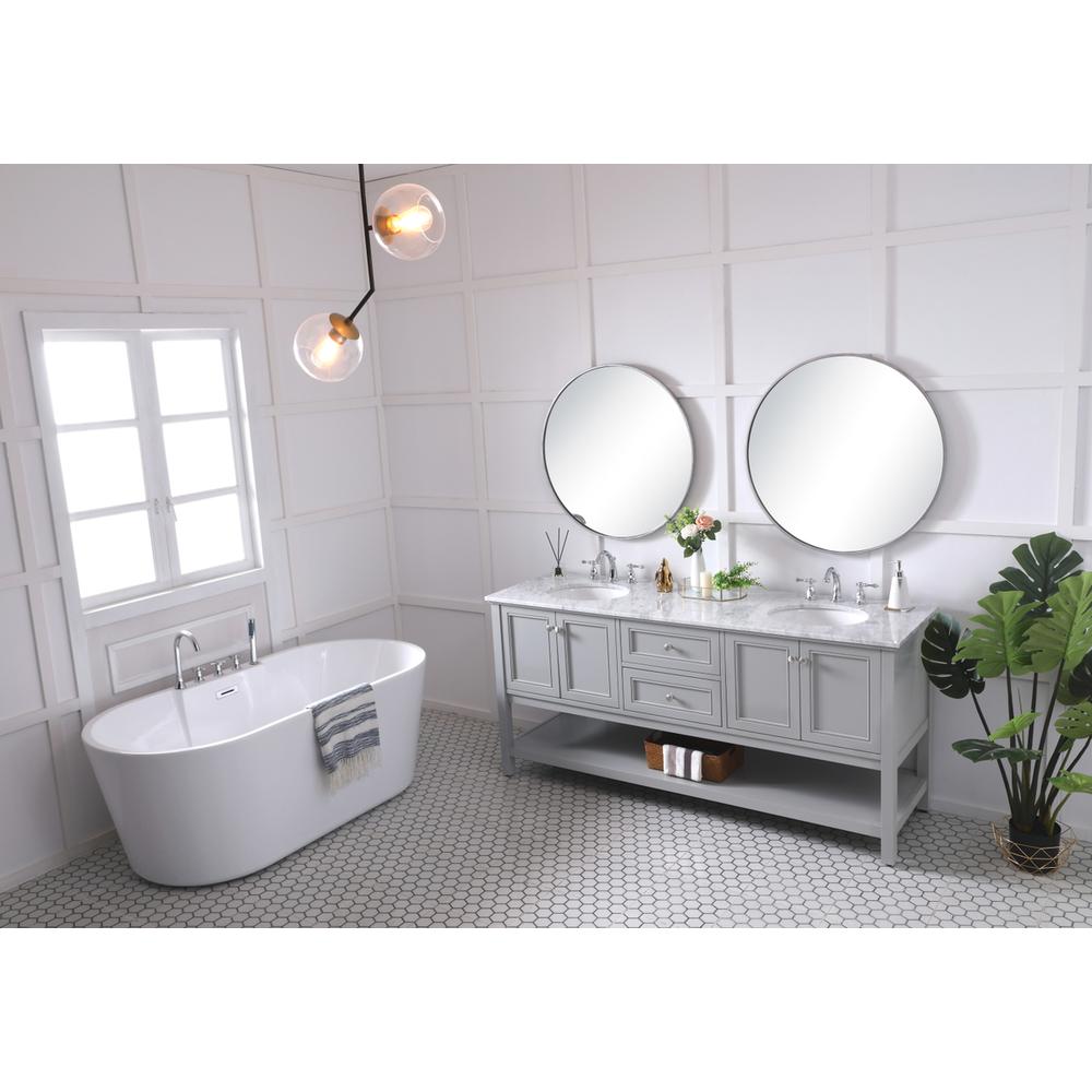 72 In. Double Sink Bathroom Vanity Set In Grey. Picture 11