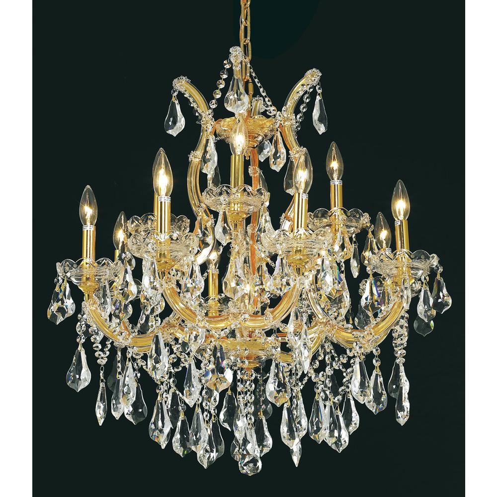 Maria Theresa 13 Light Gold Chandelier Clear Royal Cut Crystal. Picture 1