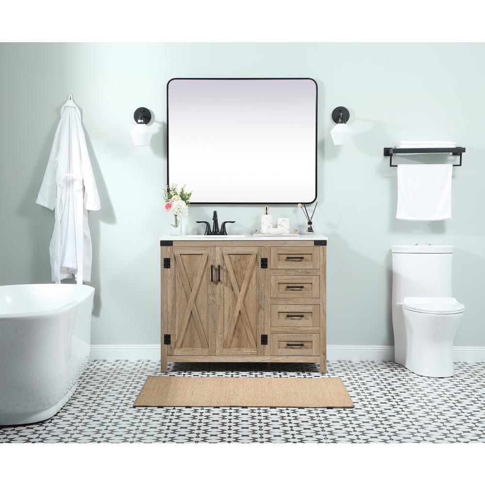 42 Inch Single Bathroom Vanity In Natural Oak. Picture 4
