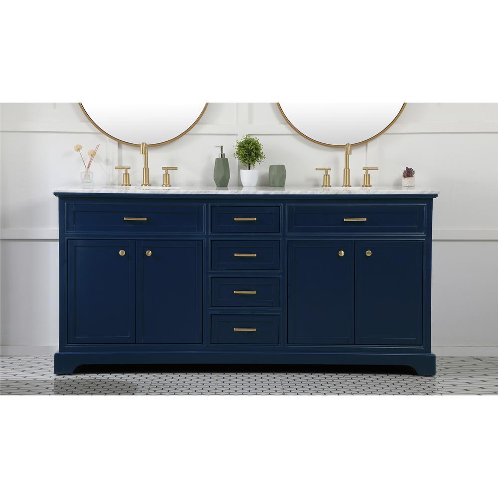 72 Inch Double Bathroom Vanity In Blue. Picture 14