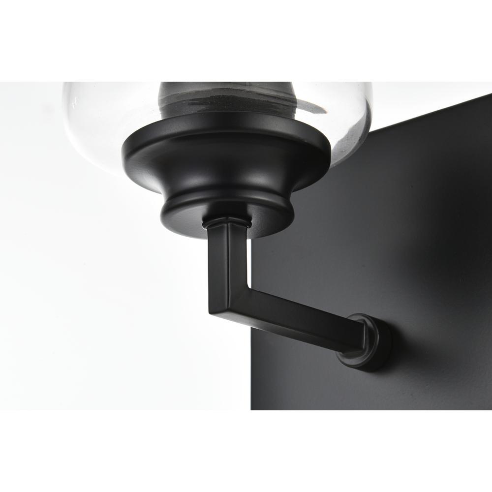 Ronnie 1 Light Black And Clear Bath Sconce. Picture 5