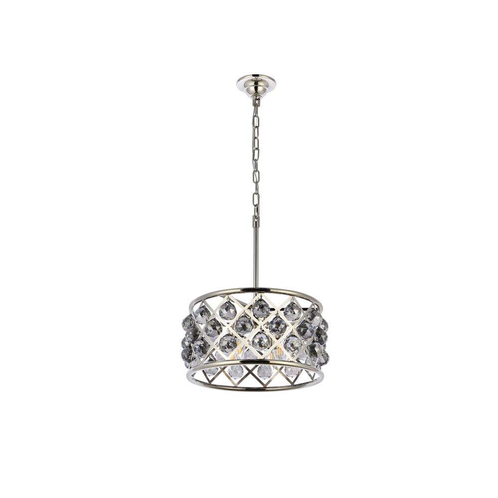 Madison 4 Light Polished Nickel Pendant Silver Shade (Grey) Royal Cut Crystal. Picture 6