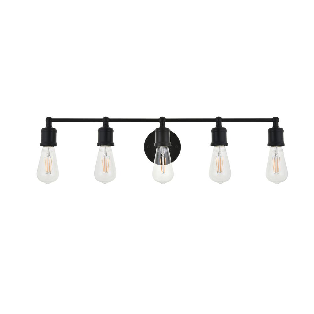 Serif 5 Light Black Wall Sconce. Picture 2