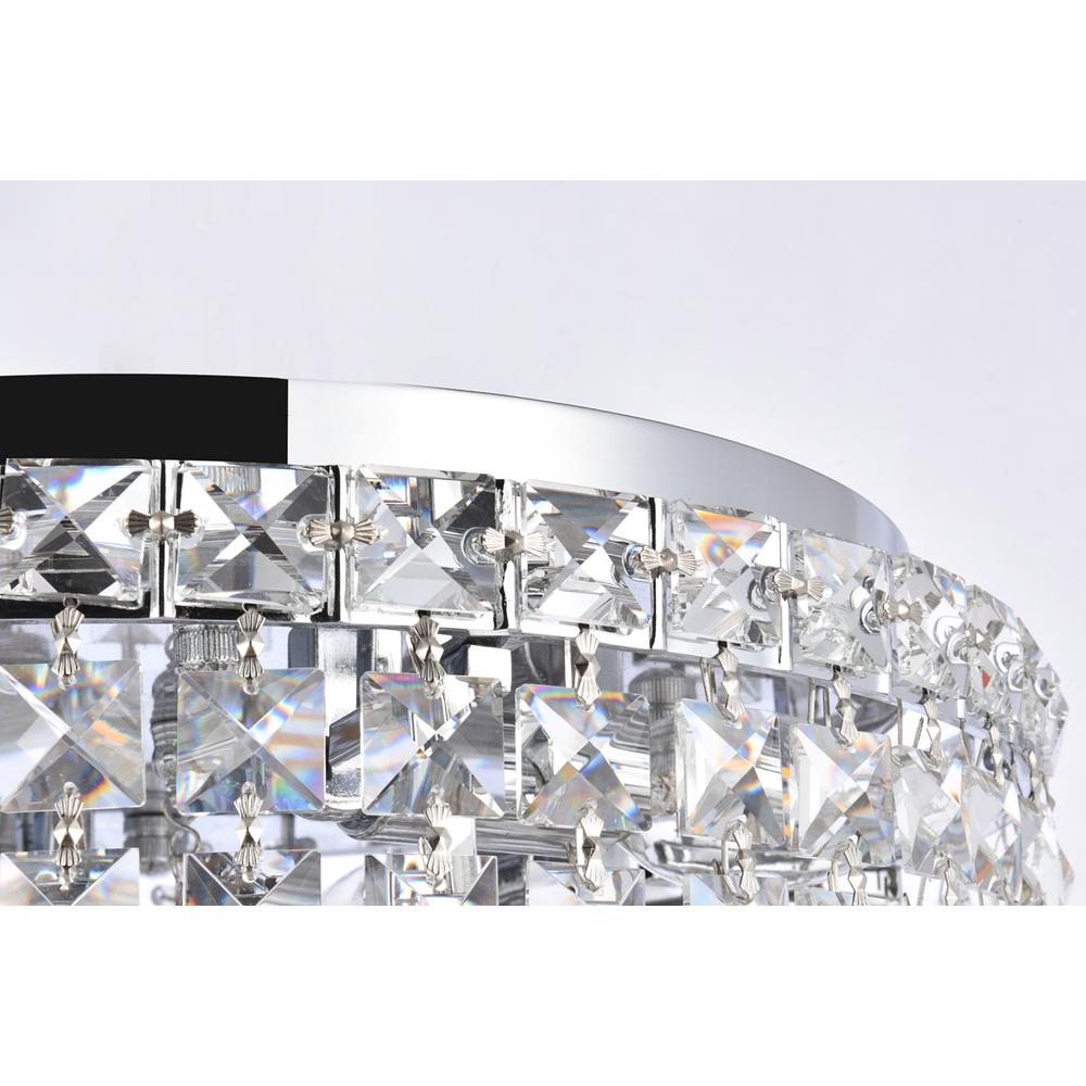 Maxime 4 Light Chrome Flush Mount Clear Royal Cut Crystal. Picture 4