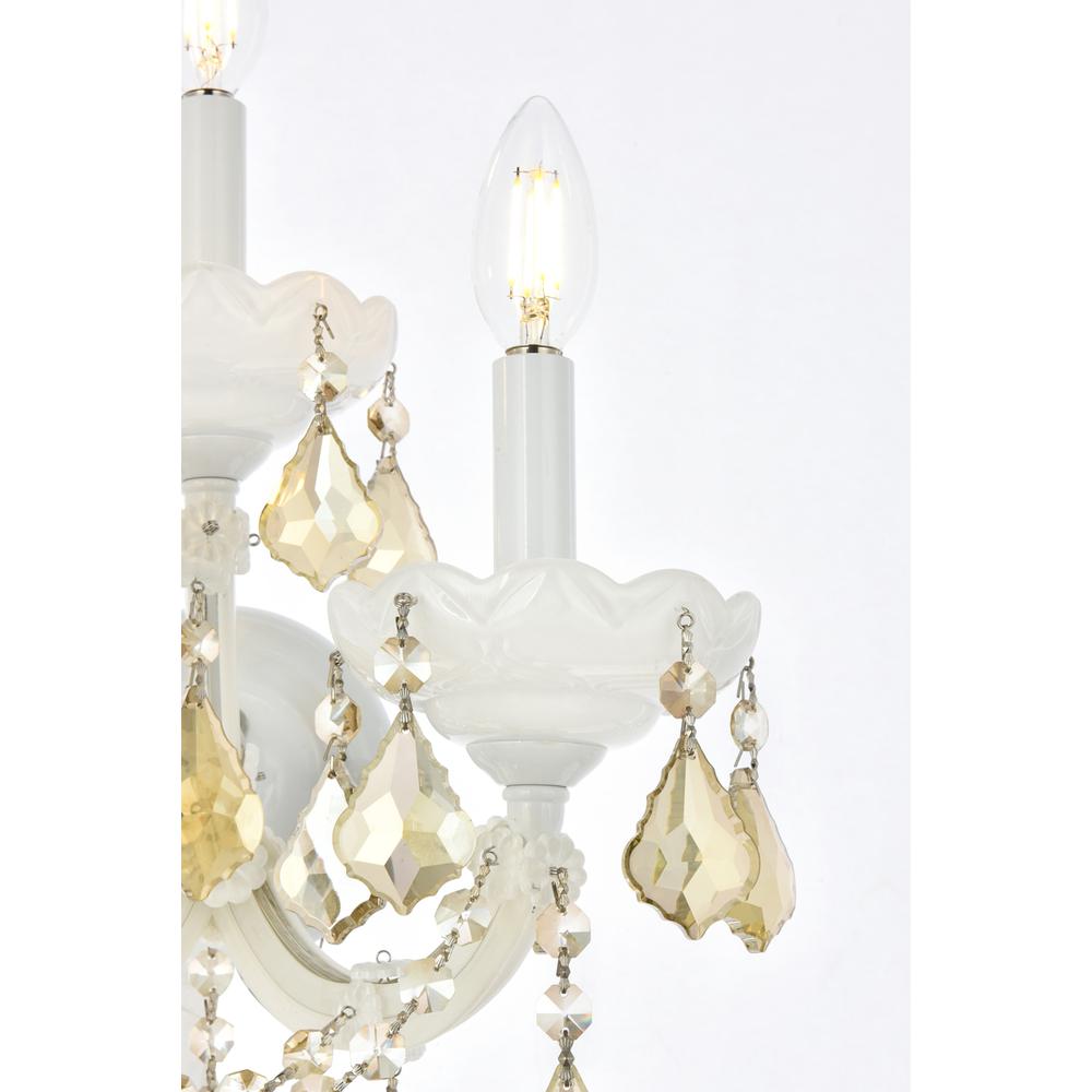 Maria Theresa 3 Light White Wall Sconce Golden Teak (Smoky) Royal Cut Crystal. Picture 3