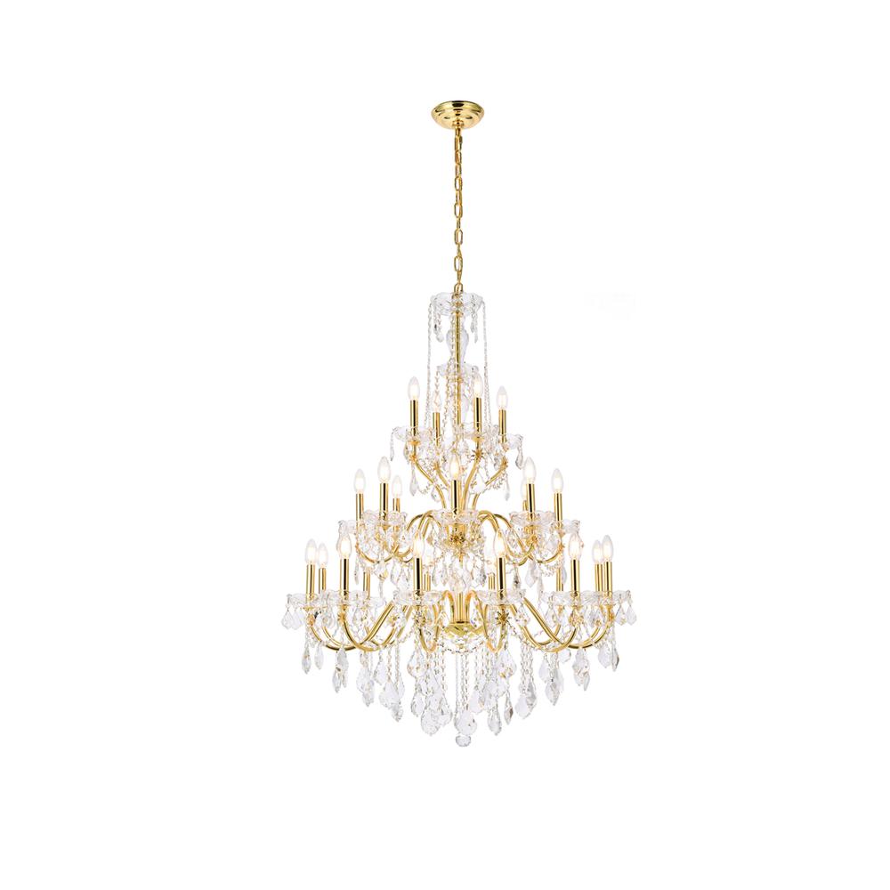 St. Francis 24 Light Gold Chandelier Clear Royal Cut Crystal. Picture 1