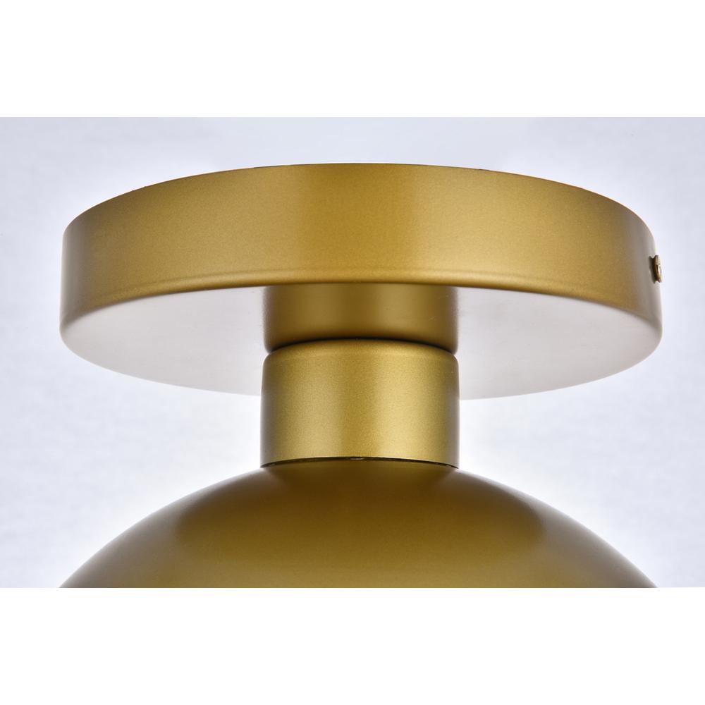 Eclipse 1 Light Brass Flush Mount With Clear Glass. Picture 3
