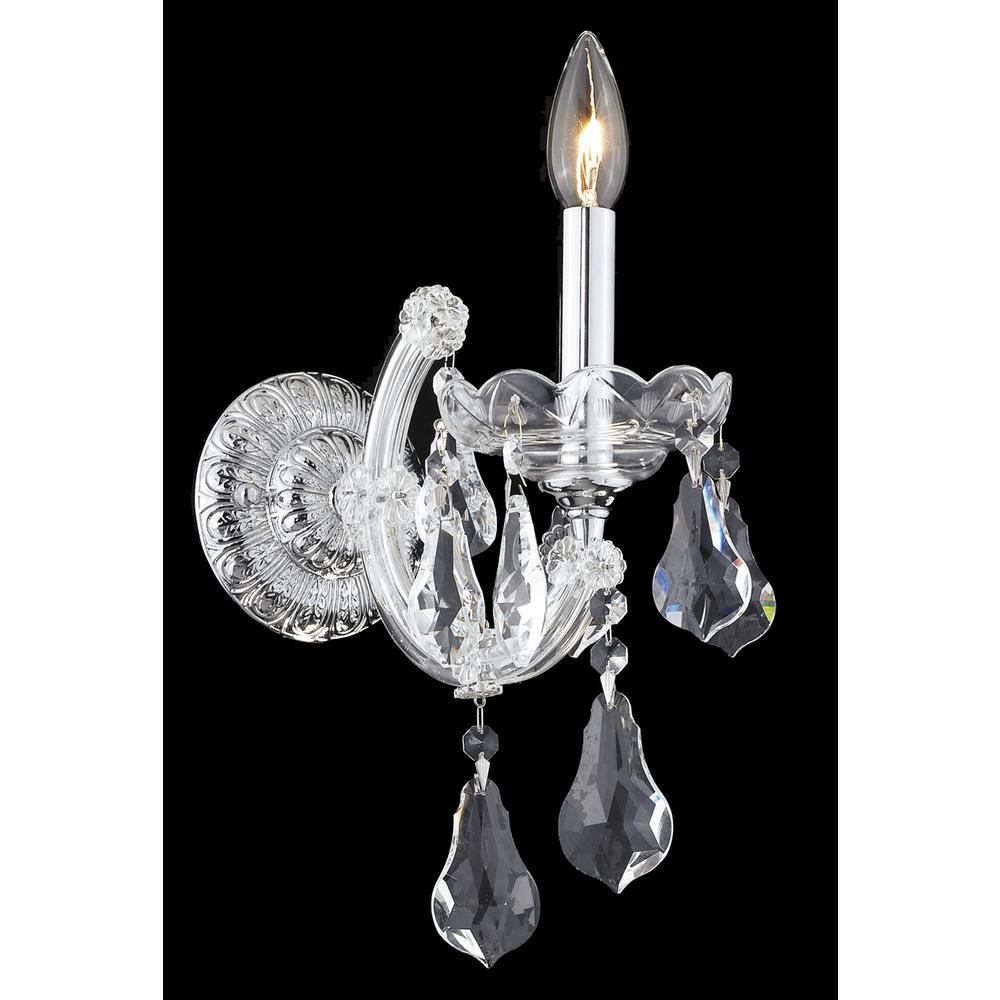 Maria Theresa 1 Light Chrome Wall Sconce Clear Royal Cut Crystal. Picture 1