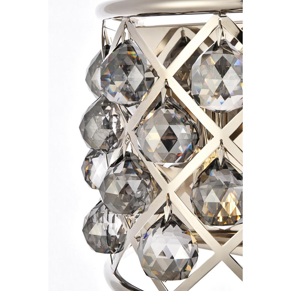 1 Light Polished Nickel Wall Sconce Silver Shade (Grey) Royal Cut Crystal. Picture 4