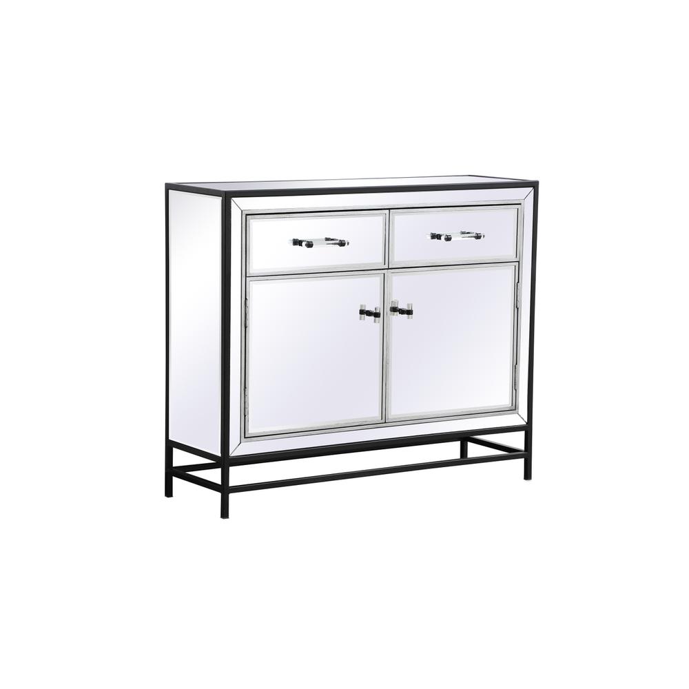 James 38 In. Mirrored Cabinet In Black. Picture 4