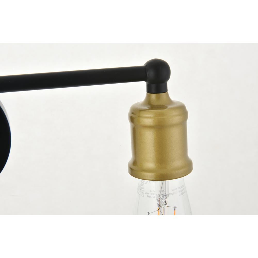Serif 3 Light Brass And Black Wall Sconce. Picture 8