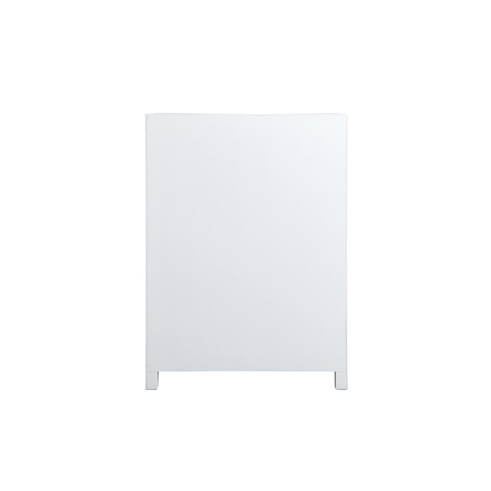 34 Inch Mirrored Five Drawer Cabinet In White. Picture 10