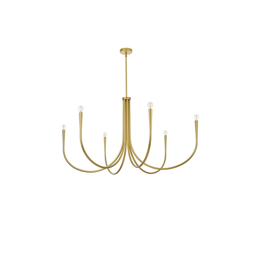 Layne 50 Inch Chandelier In Brass. Picture 6