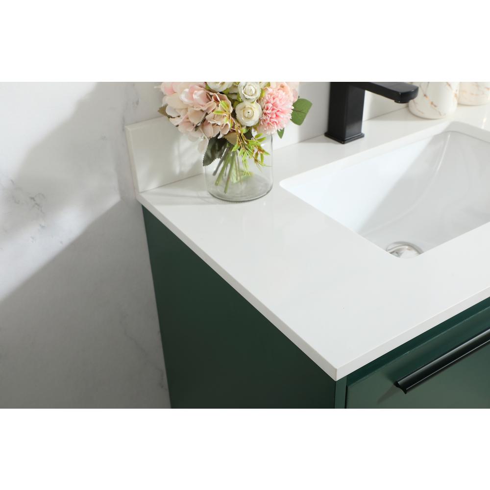 30 Inch Single Bathroom Vanity In Green With Backsplash. Picture 5