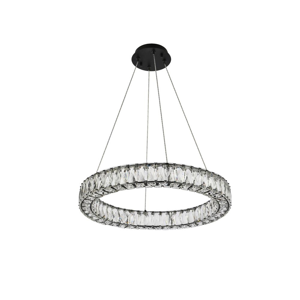 Monroe 23 Inch Led Round Single Pendant In Black. Picture 6
