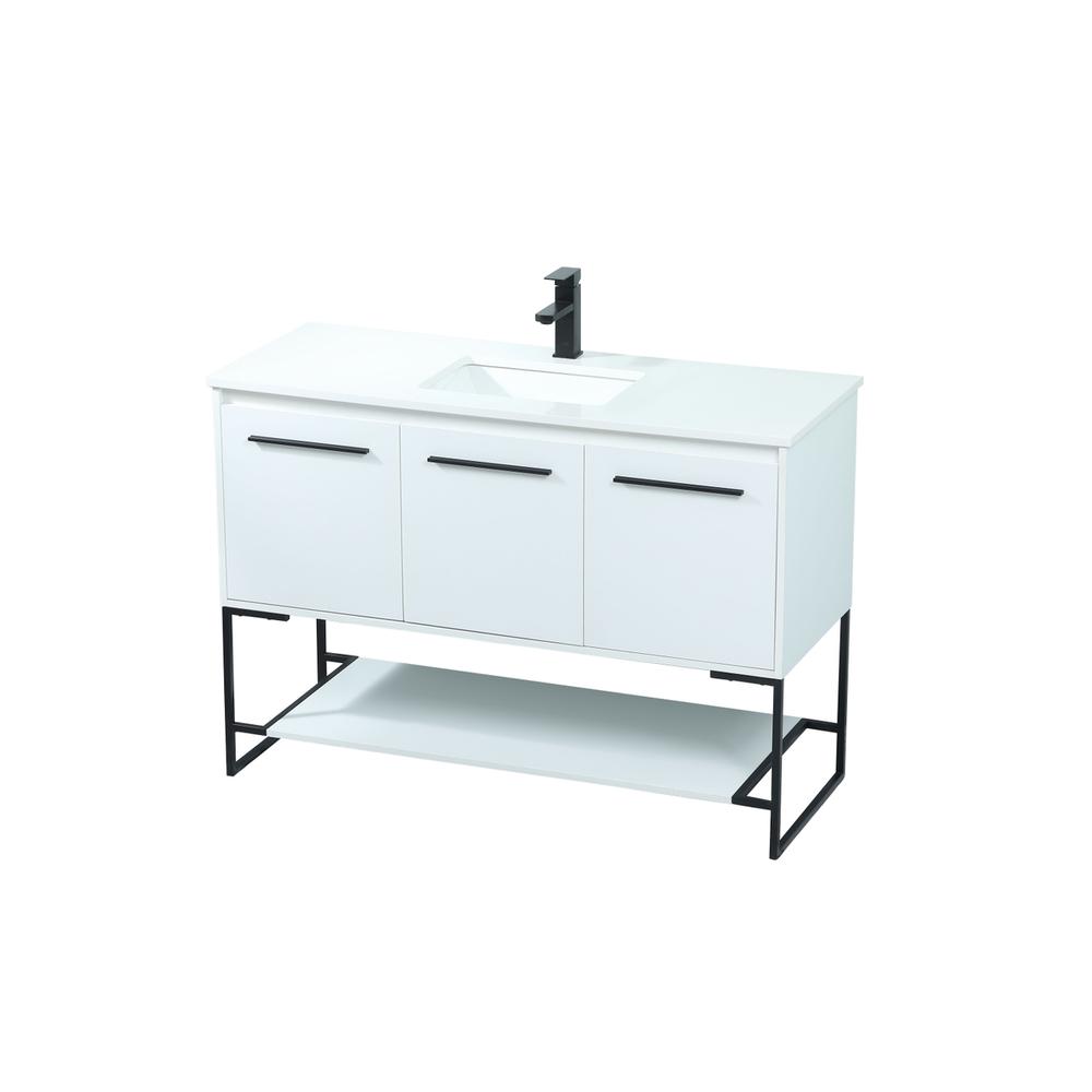 48 Inch Single Bathroom Vanity In White. Picture 8