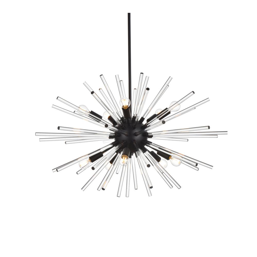 Sienna 36 Inch Crystal Rod Pendant In Black. Picture 2