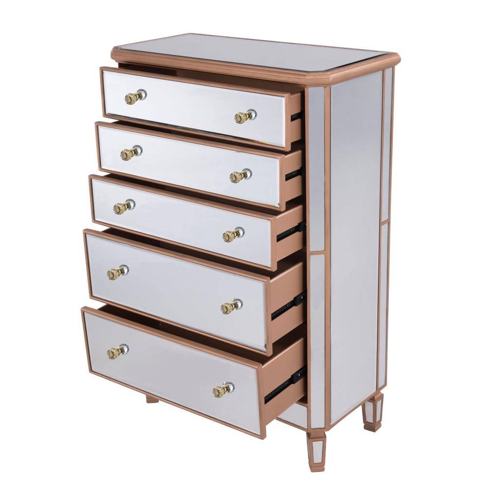 5 Drawer Cabinet 33 In. X 16 In. X 49 In. In Gold Paint. Picture 5
