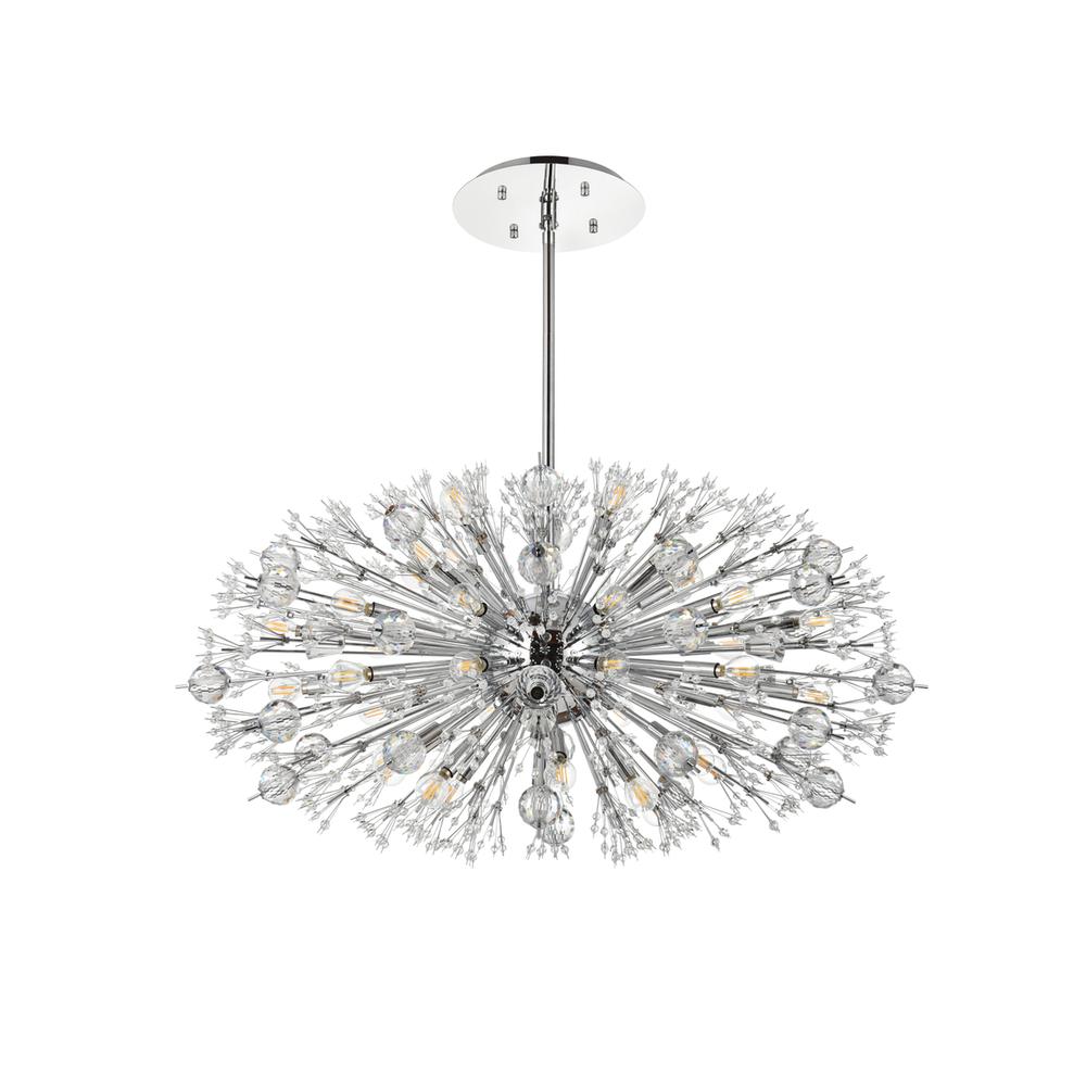 Vera 42 Inch Crystal Starburst Oval Pendant In Chrome. Picture 6