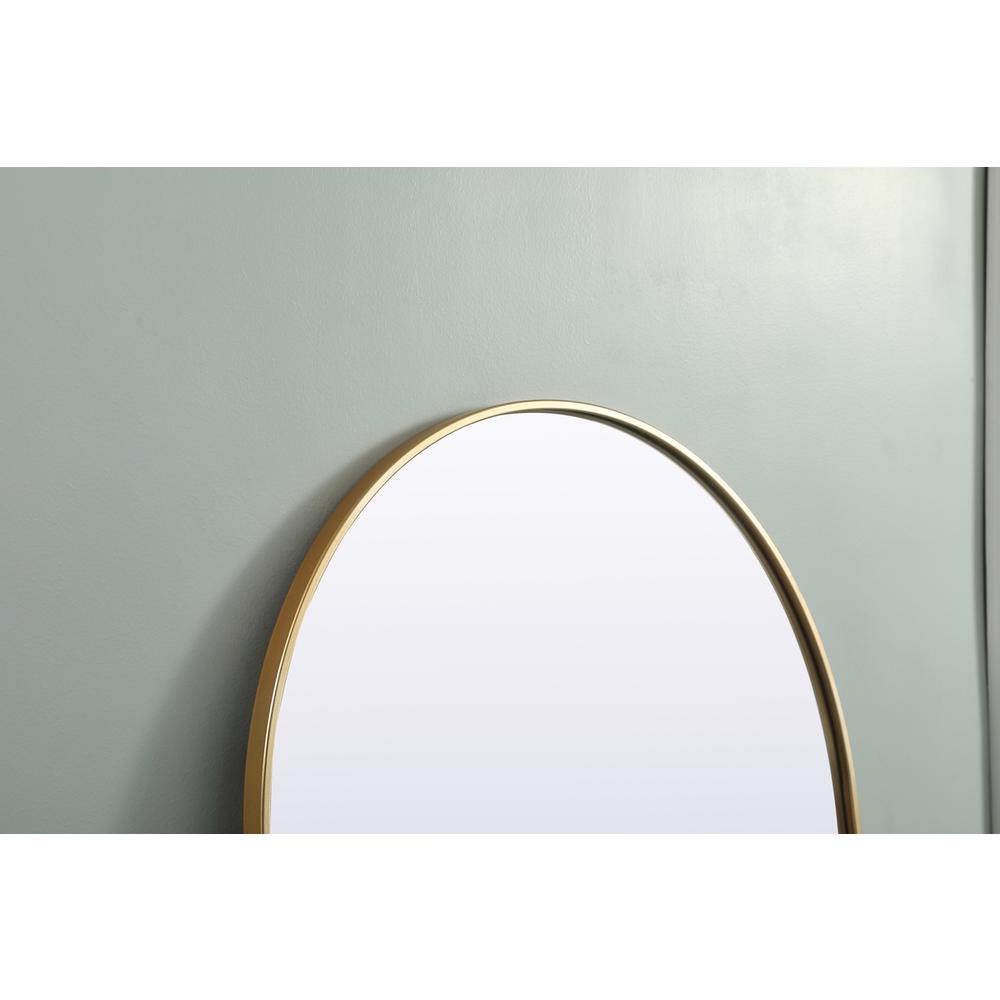 Metal Frame Arch Full Length Mirror 32X76 Inch In Brass. Picture 5